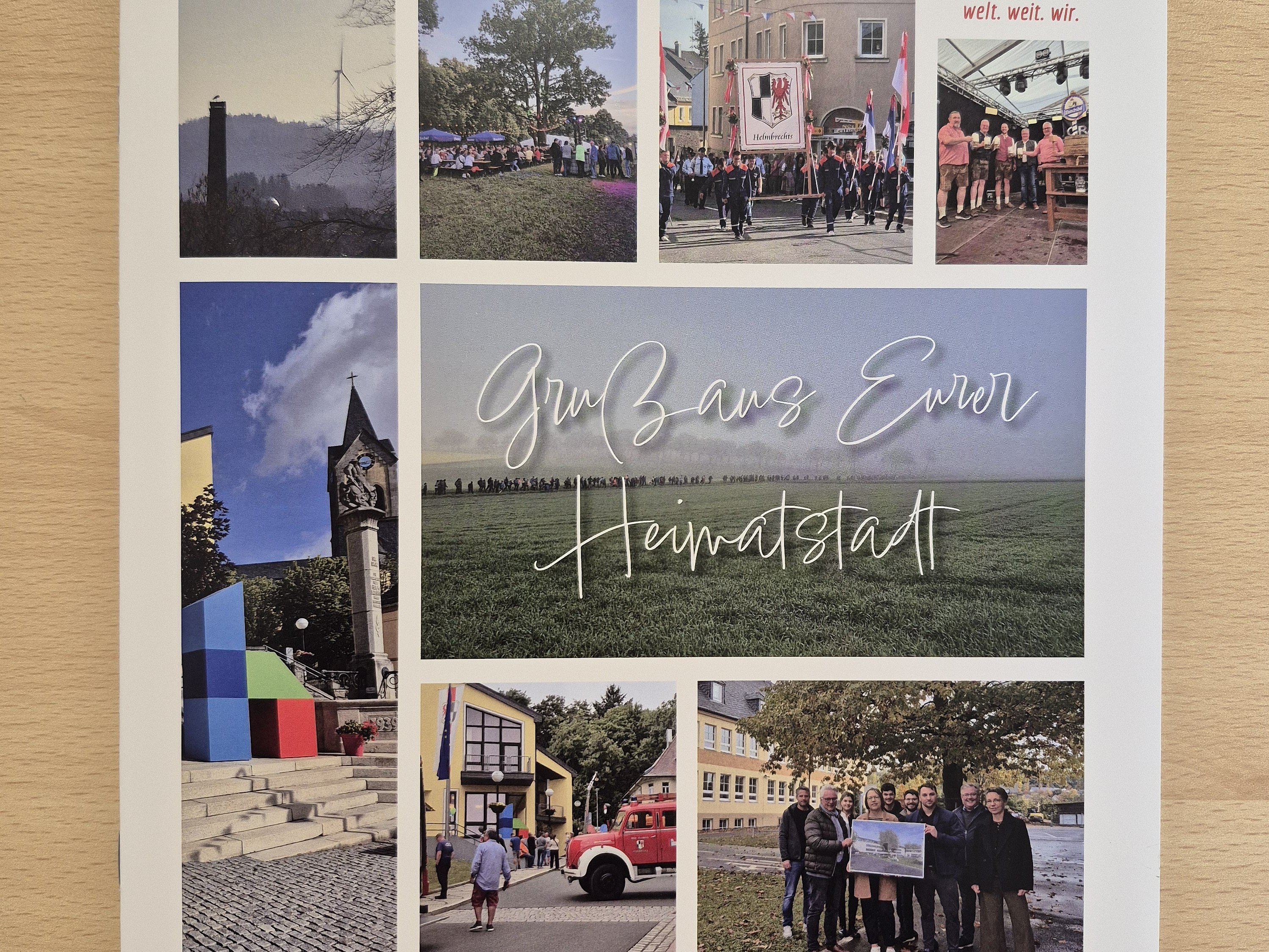 Das Titelbild als Bildercollage Helmbrechtser Fotos aus dem Jahr 2025 des Heimatbriefes
