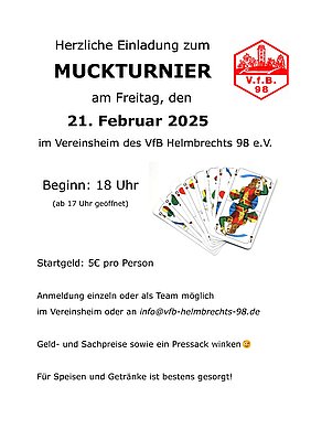 Flyer zum Muckturnier im Februar des VFB Helmbrechts