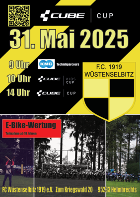 Cube Cup des FC Wüstenselbitz Veranstaltungsflyer mit allen Informationen zum Cube Cup