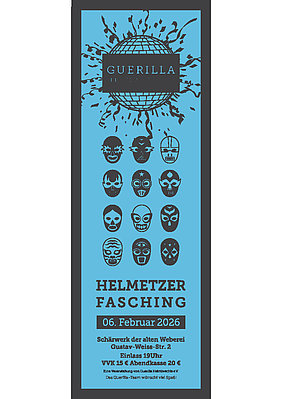 Helmetzer Fasching Flyer mit Informationen zum Helmetzer Fasching der Guerillas