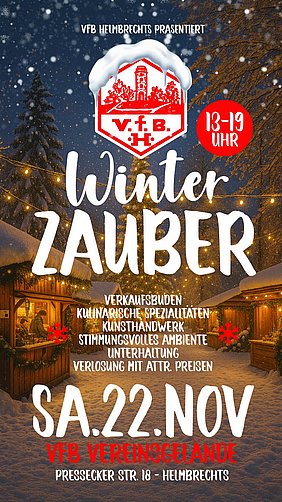 Flyer zum VfB Helmbrechts Winterzauber am 22.11.2025