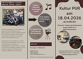 Informativer Flyer zum KULTUR PUR Festival am 18.4